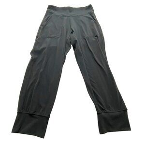 LULULEMON Women High Rise Pants Joggers Sz 6 Elastic Waist Active Black 44-10